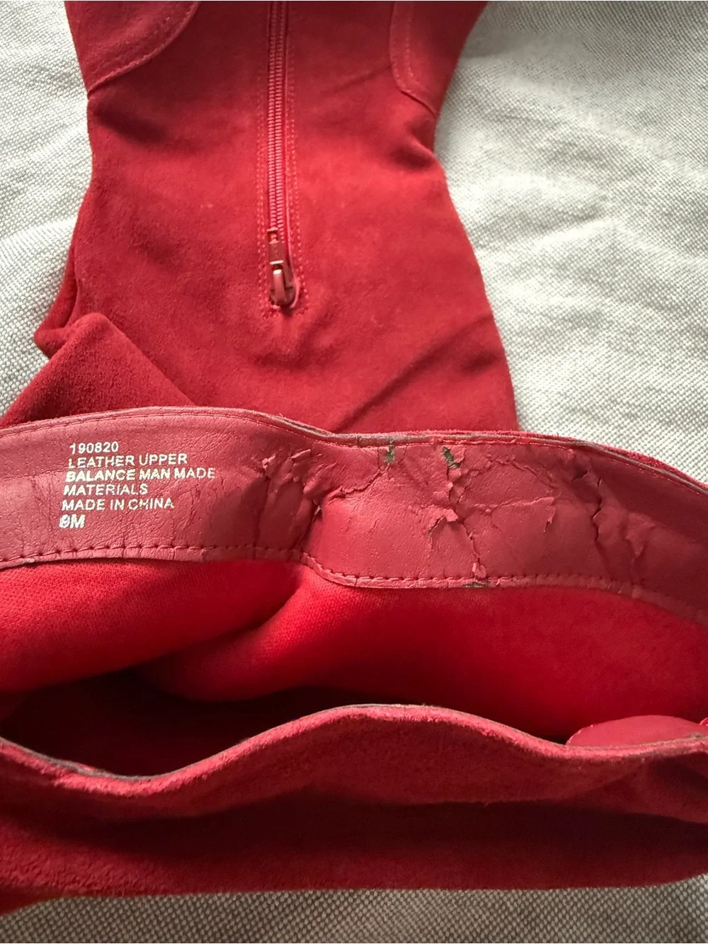 Hot in Hollywood Red Suede Slouch Over-the-Knee Heeled Boots